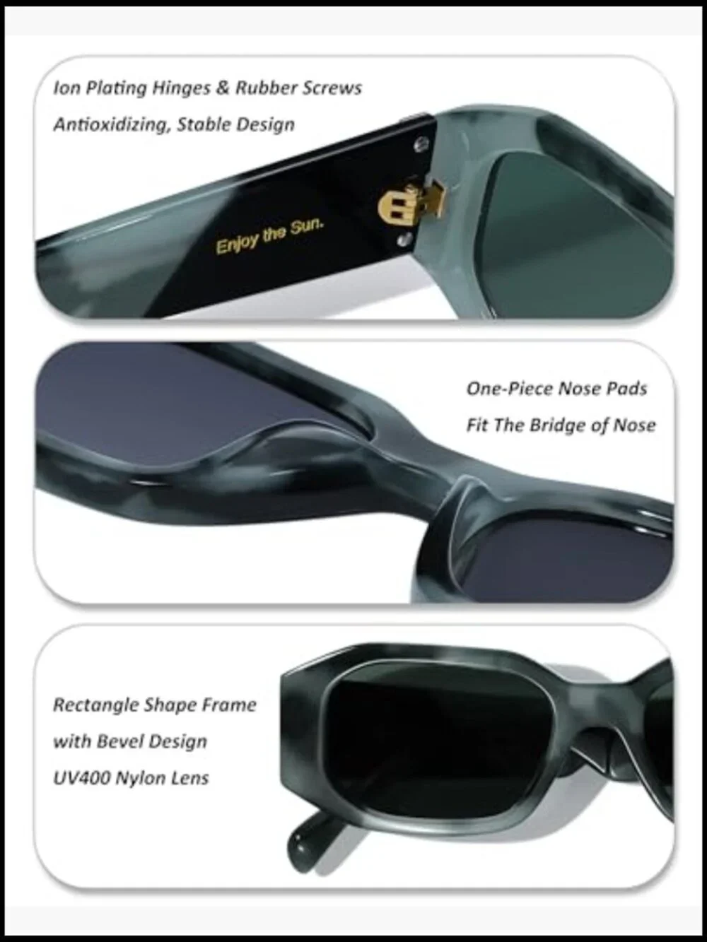 Acetate Octagon Sunglasses Unisex Retro UV400